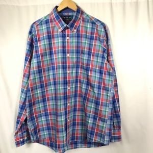 Charleston Threads Madras Plaid Button Down Shirt